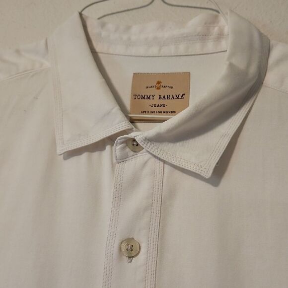 Tommy Bahama Jean White Dress Shirt Xl - Picture 3 of 7